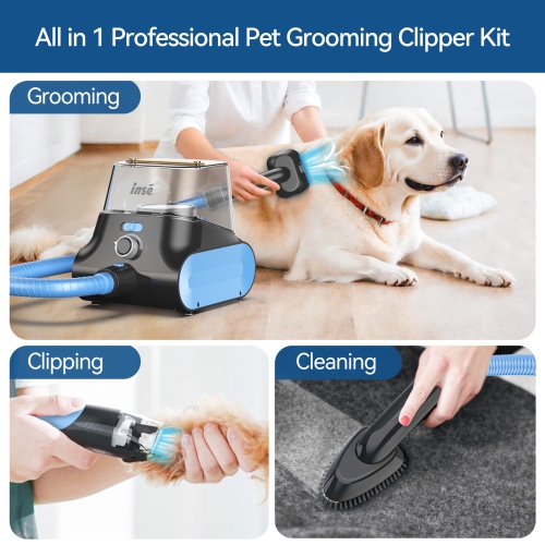 Dog grooming kit & Dog Grooming Vacuum, Pet Grooming Vacuum with Pet Clipper Nail Grinder, 4.5L Dust Cup Dog Brush Vacuum with 7 Pet Grooming Tools