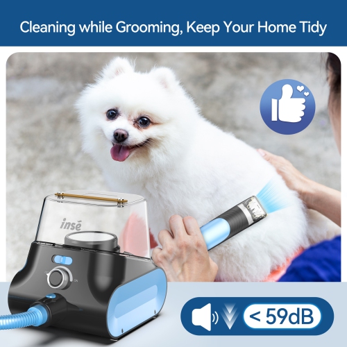 Dog grooming kit & Dog Grooming Vacuum, Pet Grooming Vacuum with Pet Clipper Nail Grinder, 4.5L Dust Cup Dog Brush Vacuum with 7 Pet Grooming Tools