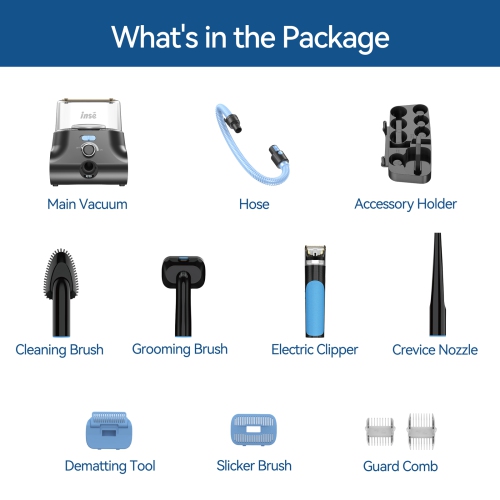 Dog grooming kit & Dog Grooming Vacuum, Pet Grooming Vacuum with Pet Clipper Nail Grinder, 4.5L Dust Cup Dog Brush Vacuum with 7 Pet Grooming Tools