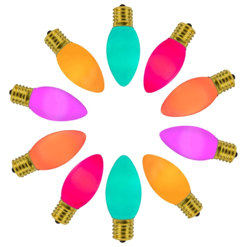 NOVELTY LIGHTS LLC  Novelty Lights 25Pk C9 Led Ceramic Retroglo Filament Outdoor Christmas Replacement Bulbs, Vintage Bulbs, Replacement Outdoor Light
