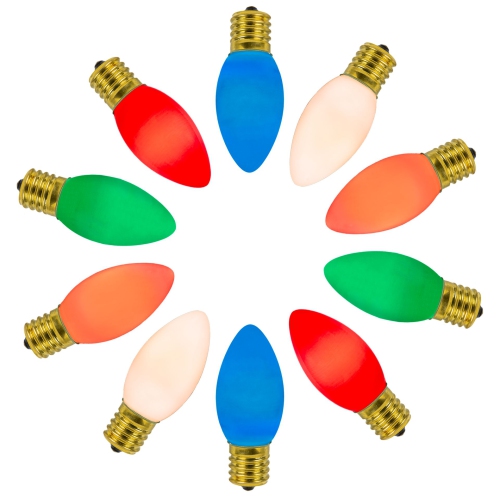 NOVELTY LIGHTS LLC  Novelty Lights 25Pk C9 Led Ceramic Retroglo Filament Outdoor Christmas Replacement Bulbs, Vintage Bulbs, Replacement Outdoor Light