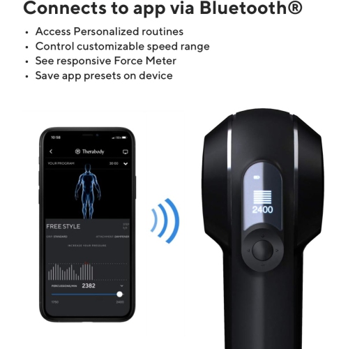 Theragun Elite - Handheld Electric Massage Gun - Bluetooth Enabled Percussion Therapy Device for Athletes - Powerful Deep Tissue Muscle Massager with