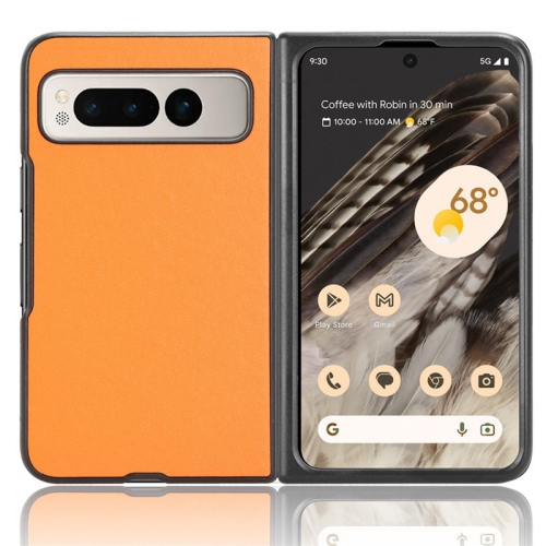 PANDACO Orange Leather Case for Pixel Fold