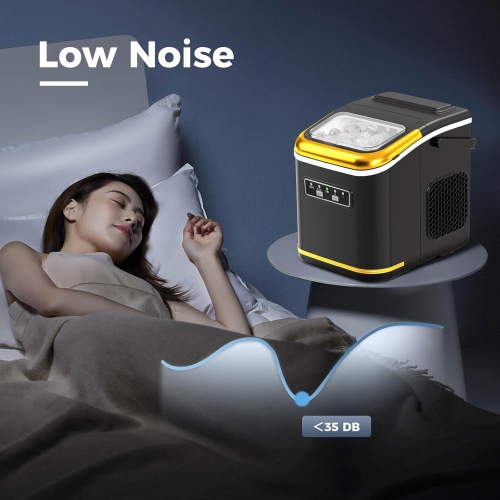 ZAFRO Portable Ice Maker Machine Countertop Small Compact Mini Bullet Ice Maker, Self Cleaning, 2 Size of Bullet ice Cubes, 9 Cubes in 6 Mins, Good