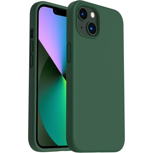 ORNARTO Shockproof Liquid Silicone Designed for iPhone 13 Case Gel Rubber Full Protection Anti-Shock Cover Case Drop Protection 6.1inch-Clover