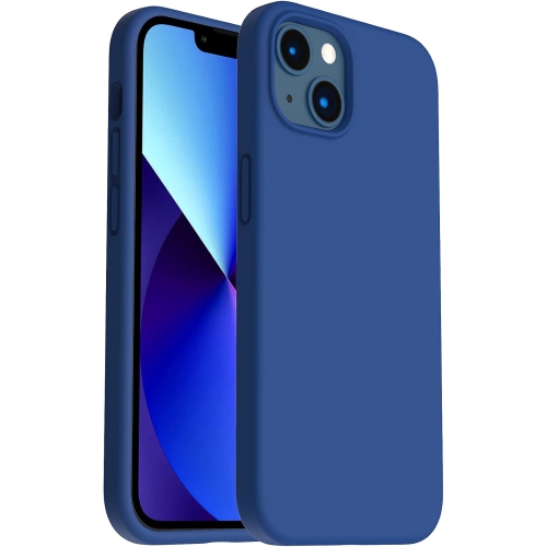 ORNARTO  Shockproof Liquid Silicone Designed for Iphone 13 Case Gel Rubber Full Protection Anti-Shock Cover Case Drop Protection 6.1Inch-Royal