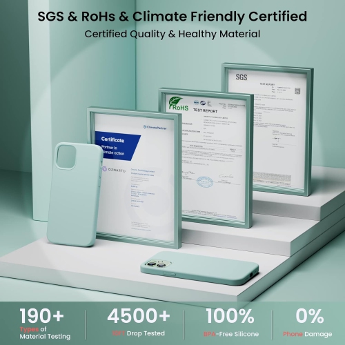 Étui ORNARTO pour iPhone 12 et iPhone 12 Pro 6.1 po, avec 2 protecteurs d'écran + 2 protecteurs d'objectif d'appareil photo, gel de silicone