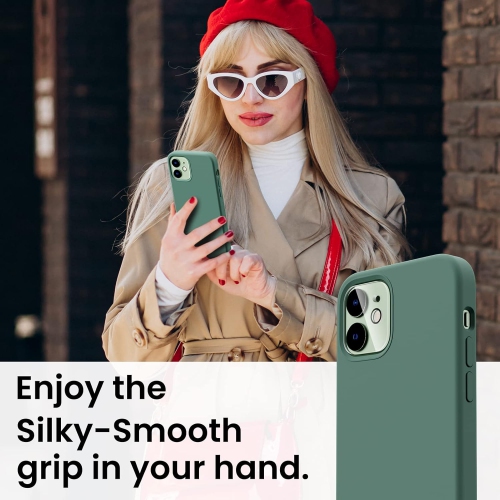 Étui ORNARTO pour iPhone 12 et iPhone 12 Pro 6.1&nbsp;po, avec 2 protecteurs d'écran + 2 protecteurs d'objectif d'appareil photo, gel de silicone