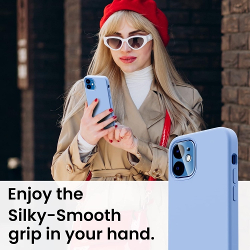 Étui ORNARTO pour iPhone 12 et iPhone 12 Pro 6.1&nbsp;po, avec 2 protecteurs d'écran + 2 protecteurs d'objectif d'appareil photo, gel de silicone