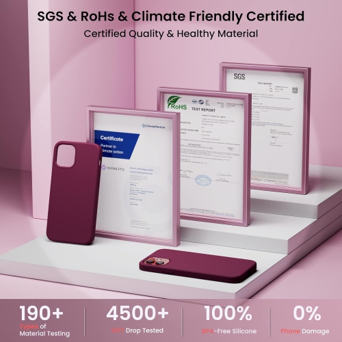 Étui ORNARTO pour iPhone 12 et iPhone 12 Pro 6.1&nbsp;po, avec 2 protecteurs d'écran + 2 protecteurs d'objectif d'appareil photo, gel de silicone