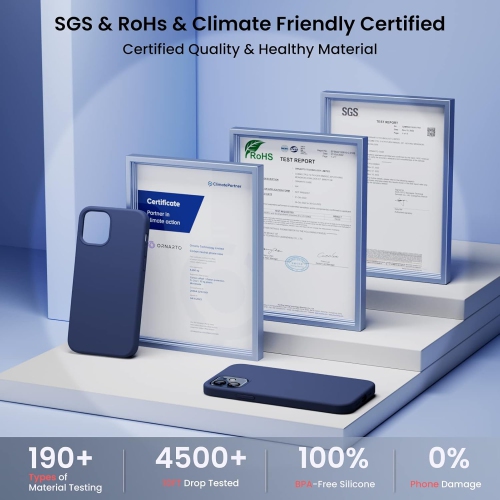 Étui ORNARTO pour iPhone 12 et iPhone 12 Pro 6.1&nbsp;po, avec 2 protecteurs d'écran + 2 protecteurs d'objectif d'appareil photo, gel de silicone