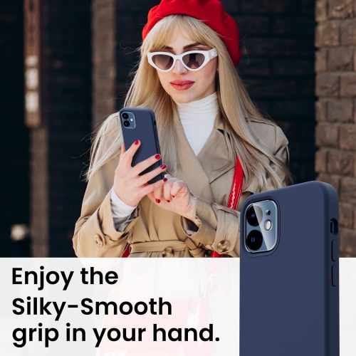 Étui ORNARTO pour iPhone 12 et iPhone 12 Pro 6.1&nbsp;po, avec 2 protecteurs d'écran + 2 protecteurs d'objectif d'appareil photo, gel de silicone