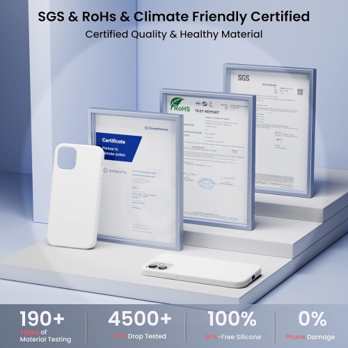 Étui ORNARTO pour iPhone 12 et iPhone 12 Pro 6.1&nbsp;po, avec 2 protecteurs d'écran + 2 protecteurs d'objectif d'appareil photo, gel de silicone