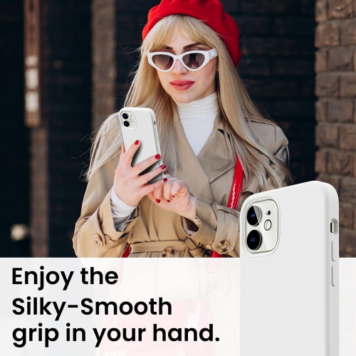 Étui ORNARTO pour iPhone 12 et iPhone 12 Pro 6.1&nbsp;po, avec 2 protecteurs d'écran + 2 protecteurs d'objectif d'appareil photo, gel de silicone