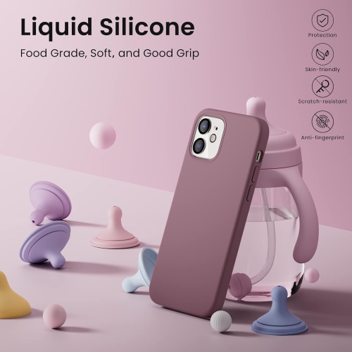 Étui ORNARTO pour iPhone 12 et iPhone 12 Pro 6.1&nbsp;po, avec 2 protecteurs d'écran + 2 protecteurs d'objectif d'appareil photo, gel de silicone