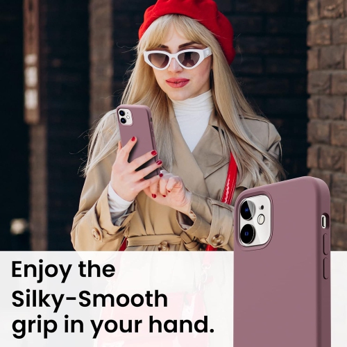 Étui ORNARTO pour iPhone 12 et iPhone 12 Pro 6.1&nbsp;po, avec 2 protecteurs d'écran + 2 protecteurs d'objectif d'appareil photo, gel de silicone