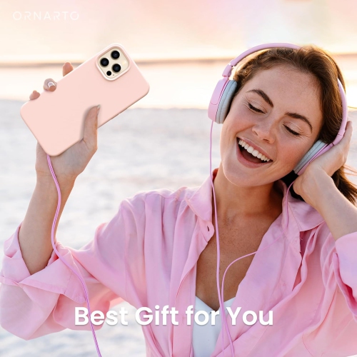 ORNARTO Shockproof Liquid Silicone Designed for iPhone 12 Pro Max Case 6.7", Gel Rubber Full Body Protection Anti-Shock Cover Case Drop Protection