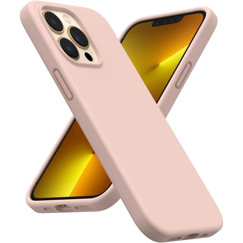 ORNARTO Shockproof Liquid Silicone Designed for iPhone 13 Pro Case Gel Rubber Full Protection Anti-Shock Cover Case Drop Protection 6.1inch-Sand