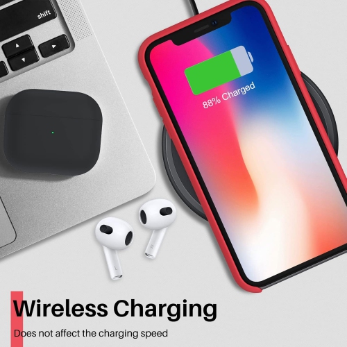 ORNARTO Liquid Silicone Case for iPhone Xs Max, Slim Liquid Silicone Soft Gel Rubber Case Cover for iPhone Xs Max(2018) 6.5 inch-Red