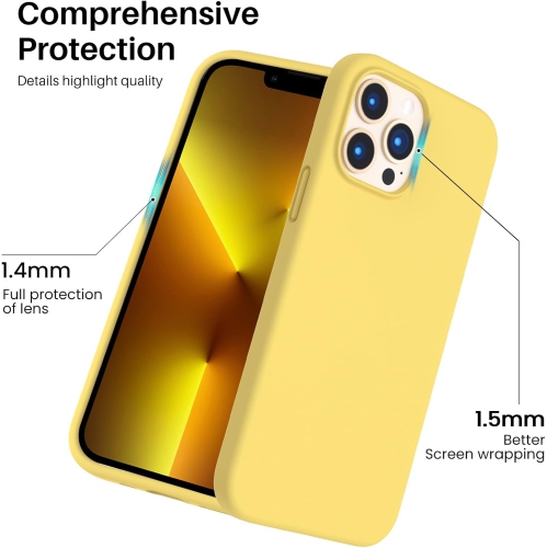 ORNARTO Shockproof Liquid Silicone Designed for iPhone 13 Pro Max Case 6.7", Gel Rubber Full Protection Anti-Shock Cover Case Drop Protection
