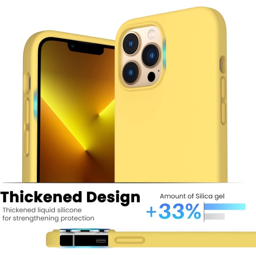 ORNARTO Shockproof Liquid Silicone Designed for iPhone 13 Pro Max Case 6.7", Gel Rubber Full Protection Anti-Shock Cover Case Drop Protection