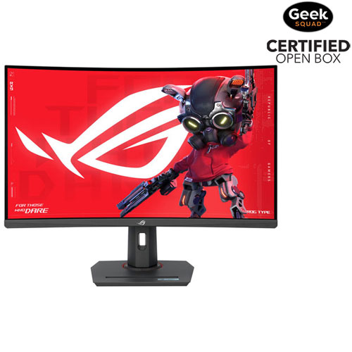Image 1 de 1.. Boîte ouverte - Moniteur de jeu incurvé VA QHD 180 Hz de 32 po ROG Strix d'ASUS avec temps de réponse de 1 ms gris à gris