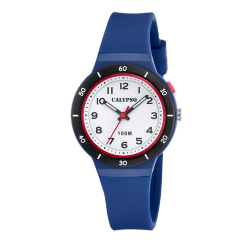 K5848 - Montre analogique lumineuse pour enfants de 33&nbsp;mm, quartz, bracelet en silicone, éclairage, calendrier du jour et de la date, résistant