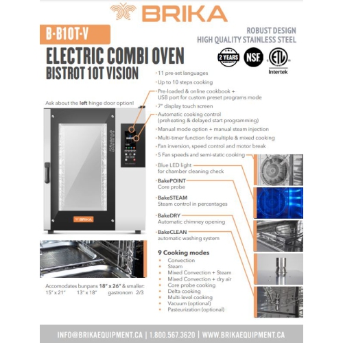 Brika Bistrot Electric Oven 10T Vision Combi Oven