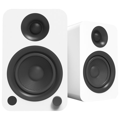 Kanto YU 140-Watt Bookshelf Speaker - Pair - Matte White - Only at Best Buy