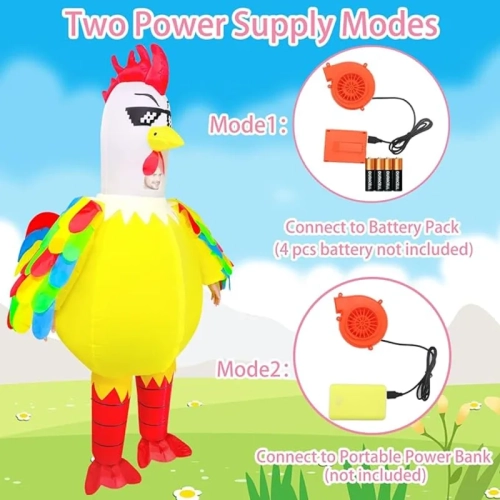 Inflatable Chicken Costume for Adults – Funny Blow-Up Halloween Cosplay Outfit