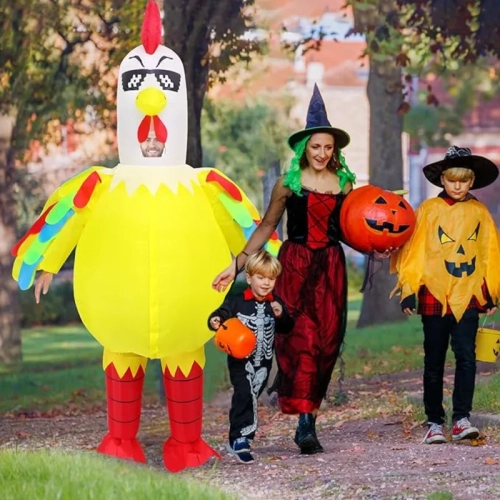 Inflatable Chicken Costume for Adults – Funny Blow-Up Halloween Cosplay Outfit