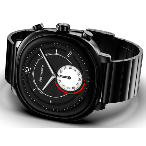 HiFuture – AIX Smartwatch – 1.43” AMOLED, Anti-Fingerprint, 1ATM Waterproof, Bluetooth Calling, Heart Rate & Blood Oxygen, Sleep Monitor, Stainless