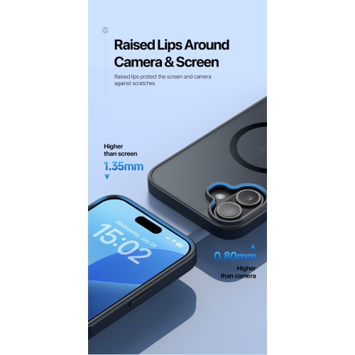 [CS] Étui magnétique en silicone mat avec MagSafe pour iPhone 16, violet foncé