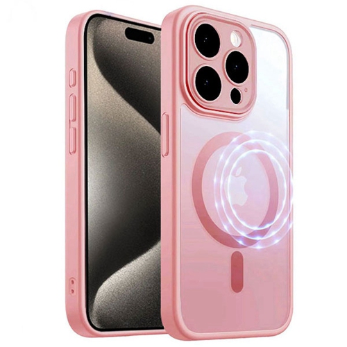 [CS] Étui magnétique en silicone mat avec MagSafe pour iPhone 15 Pro, rose doré