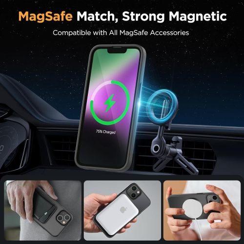 [CS] Matte Silicone Hybrid Magnetic MagSafe Case Cover for iPhone 15 Plus, Dark Purple