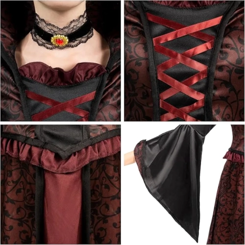 Royal Vampire Costume for Girls – Halloween Dress Up, Role-Playing, Cosplay & Vampire-Themed Parties. 3-14 Years