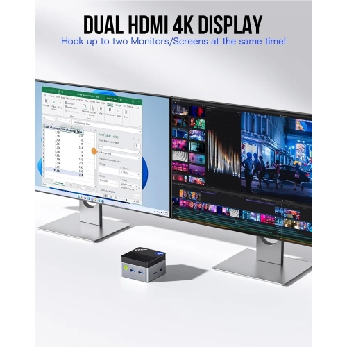 GMKtec Mini PC N97 with Windows 11 Pro – 12th Gen Intel Alder Lake