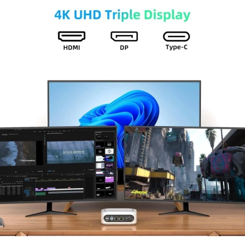 Mini PC with Intel Core i9-11900H – 32GB RAM, 1TB NVMe SSD, 4K Triple Display, WiFi 6, Dual 2.5G LAN