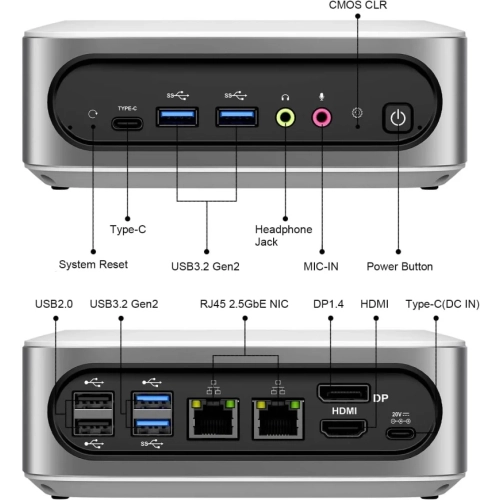 Mini PC with Intel Core i9-11900H – 32GB RAM, 1TB NVMe SSD, 4K Triple Display, WiFi 6, Dual 2.5G LAN