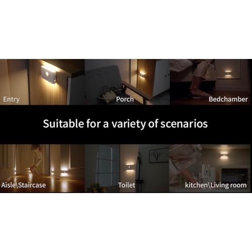 Rechargeable Night Lights with Motion Sensors - [2 Pack] Wireless Stick on Motion Detection Lights with Warm & Soft Glow, Ideal for Bathroom,