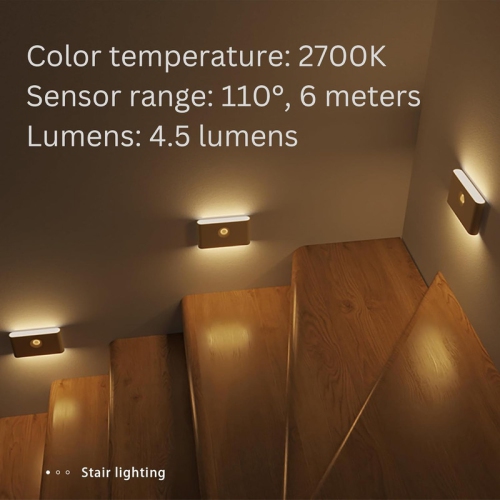 Rechargeable Night Lights with Motion Sensors - [2 Pack] Wireless Stick on Motion Detection Lights with Warm & Soft Glow, Ideal for Bathroom,