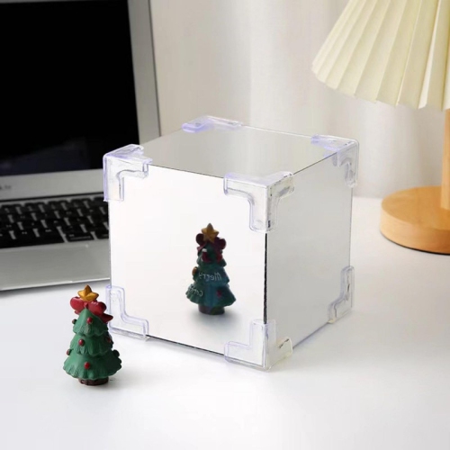 Handmade DIY Tulip Night Lamp, Cube Mirror Bedroom Tulip Night Lamp, 20 Flower Table Lamp and Mirror 2 in 1, Birthday Gifts for Women and Girls