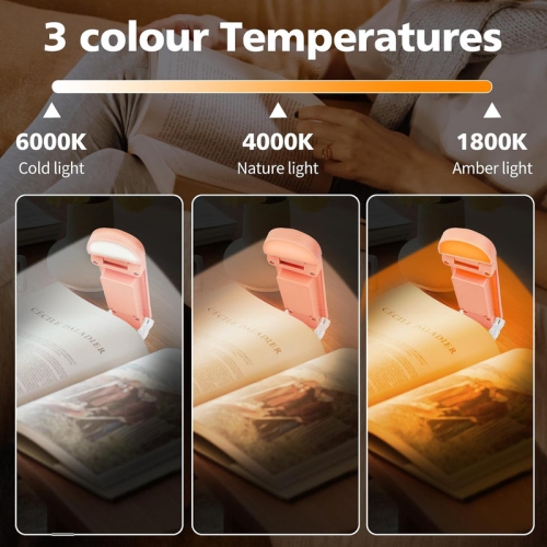 Reading Light,Rechargeable Book Light for Reading in Bed,Portable Clip-on LED Bookmark Reading Lamp USB Bed Lights for headboard Long Lasting Night