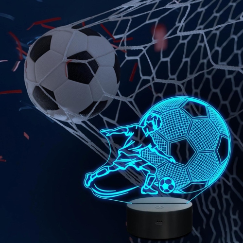 Soccer Night Light, 3D LED Optical Illusion Lamp with Remote Control and Timer, Christmas and Birthday Soccer Gifts for Boys Kids Teens