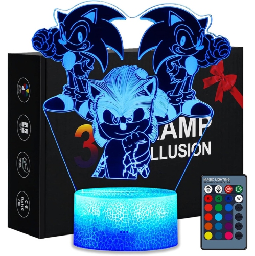 Night Light for Kids,3D Illusion 16 Colors Changing LED Night Lamp with Remote and Touch Control Toys are Gifts
