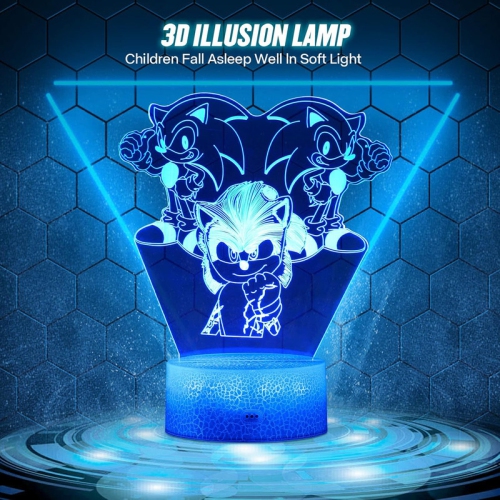 Night Light for Kids,3D Illusion 16 Colors Changing LED Night Lamp with Remote and Touch Control Toys are Gifts