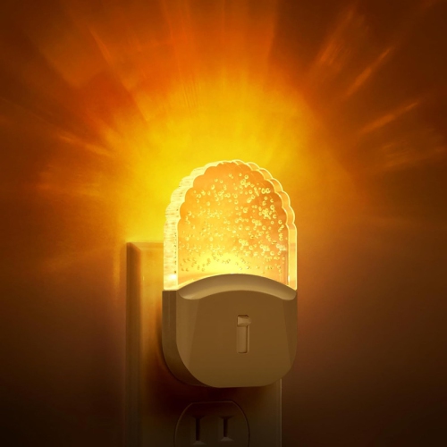 YOULIGHTS  Plug In Night Light [2 Pack], Night Lights Plug Into Wall, Amber Night Light, Warm Night Light, 1800K, Dusk to Dawn Sensor, Adjustable