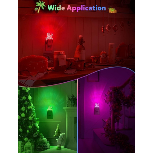 Dinosaur Night Light for Kids [2 Pack], 8 Color Changing Plug in Night Light for Kids, Baby Night Light with Dusk to Dawn Sensor, Night Light