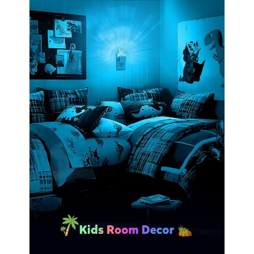 Dinosaur Night Light for Kids [2 Pack], 8 Color Changing Plug in Night Light for Kids, Baby Night Light with Dusk to Dawn Sensor, Night Light