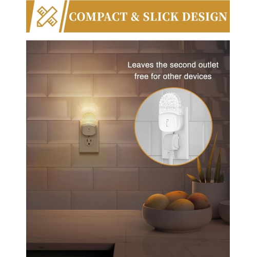 LED Night Light, Baby Night Light [2 Pack], Plug in Night Light with Auto Dusk to Dawn Sensor, Adjustable Brightness Night Light